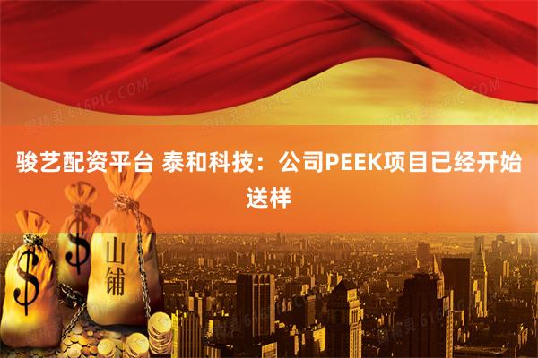 骏艺配资平台 泰和科技：公司PEEK项目已经开始送样