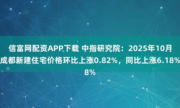 信富网配资APP下载 中指研究院：2025年10月成都新建住宅价格环比上涨0.82%，同比上涨6.18%