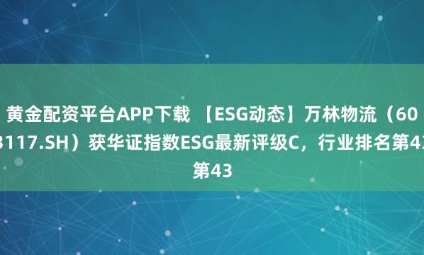 黄金配资平台APP下载 【ESG动态】万林物流（603117.SH）获华证指数ESG最新评级C，行业排名第43