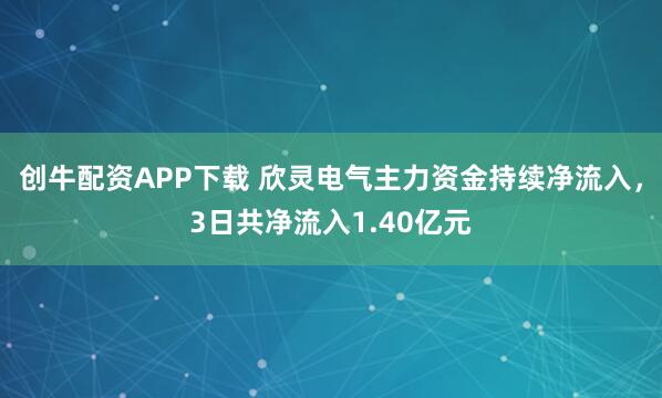 创牛配资APP下载 欣灵电气主力资金持续净流入，3日共净流入1.40亿元